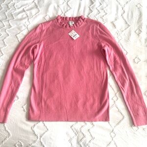 J. Crew Women’s Pink Ruffle Neck Sweater Size XS